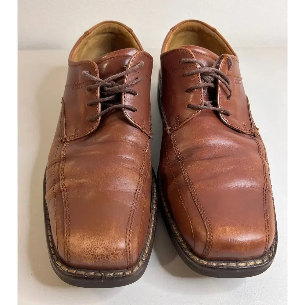 ECCO Men's Bicycle Toe Loafer‎ Oxford Shoes Leather Brown 45 EU / 11-11.5 US
